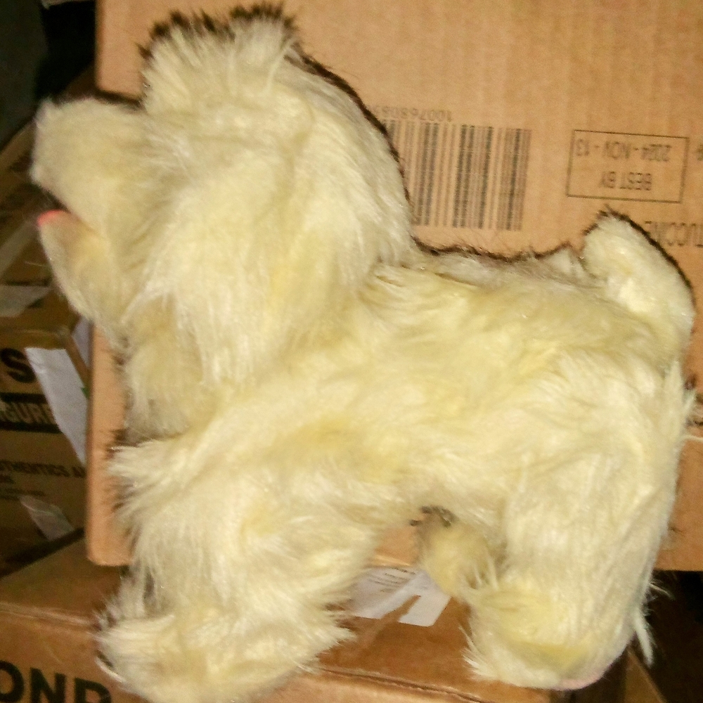 Fluffy Cream Plush Dog Toy